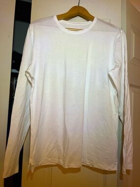 Derek Rose White Long Sleeve Crewneck Tee